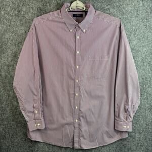 Roundtree & Yorke Men's Dress Shirt 3XT Big Tall Striped Cotton Button Down